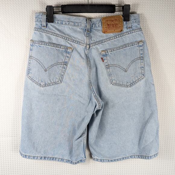 Levi’s 550 Shorts 33x11 Light Wash Denim Relaxed Fit Jeans Cutoff Made in Mexico - Picture 2 of 6